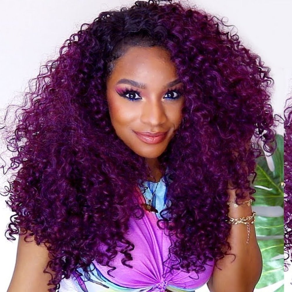 Purple and black curly ombre wig (NEW)